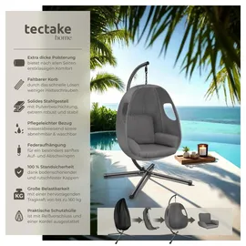 Tectake tectake® Hängesessel mit Gestell und Kissen 160kg