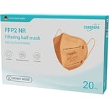 EUROPAPA® 20x FFP2 Orange Atemschutzmaske 5-Lagen Staubschutzmasken einzeln Verpackt