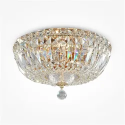Basfor Kristall Deckenleuchte gold antik Diamantform Ø30 cm