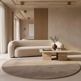 KADIMA DESIGN Teppich Wohnzimmer Einfarbig Pflegeleicht Waschbar Schlafzimmer OEKO-TEX Rund, 200x200 cm, Schadstoffgeprüft – LECH von Kadima Design