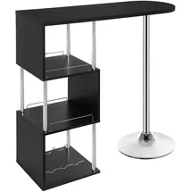 Woltu S-förmiger Bartisch mit Stauraum 113 x 40 x 105 cm Schwarz