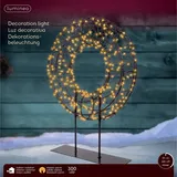 Lumineo Micro LED-Kranz auf Fuss X-MAS 38cm - Schwarz