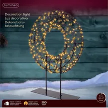 Lumineo Micro LED-Kranz auf Fuss X-MAS 38cm - Schwarz