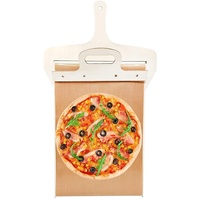 HOVCEH Sliding Pizza Peel, 45 X 20 CM Verschiebbarer Pizzaschieber, Pala per Pizza Scorrevole, Antihaft Gleitender Pizzaschieber, Verschiebbare Pizzaschaufel mit Griff für Pizza Perfekt Überträgt