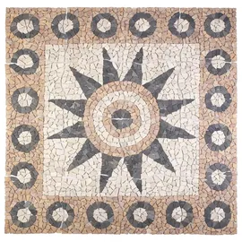vidaXL Mosaikfliesen Blütenmuster Mehrfarbig 120 x 120 cm