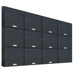 AL BRIEFKASTENSYSTEME Briefkasten »Premium«, (BxH): 153.2 x 102.6cm, Anzahl Schlitze: 11, Aufputzmontage - grau