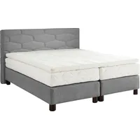 Westfalia Schlafkomfort Boxspringbett, grau, B:175cm L:210cm, Bezug: 80% Baumwolle/20%
