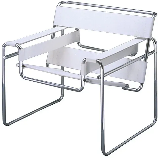 Sessel Wassily Knoll International weiß, Designer Marcel Breuer, 74x79x70 cm