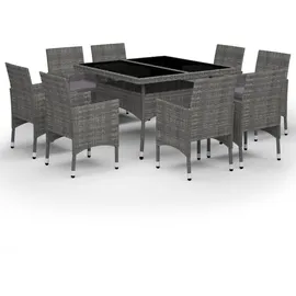 vidaXL Garten-Essgruppe 9-tlg. Grau
