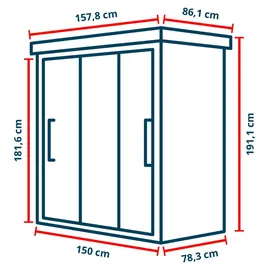 gfp garten- & freizeitprofi Gartenschrank 1,50 x 0,78 m Anthrazit