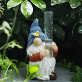 Tuzsocr Regenmesser aus Kunstharz, dekorativer Regenmesser, niedliche Statuen, Regenmessgerät, handbemalte Zwerg-Skulptur