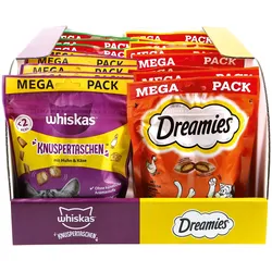Whiskas / Dreamies Katzensnack Mega Pack 180 g, verschiedene Sorten, 16er Pack