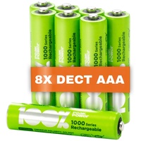Akku AAA für Telefon, 8 Stück AAA Batterien wiederaufladbar ideal für schnurlose Telefone, ohne Memory-Effekt, 1,2 Volt (1,2V), geringe Selbstentladung, Ready-to-Use (8X Telefon Akku AAA Phone)