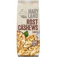 Maryland Röst-Cashews 400g Vorratspackung – Knackige Cashewkerne schonend ganz ohne Öl geröstet – Einzigartiges Aroma aus eigener Röstung in Deutschland (1 x 400g)