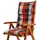 Beautissu Hochlehner Auflage 120 x 50 x 8 cm orange/beige kariert 1 St.
