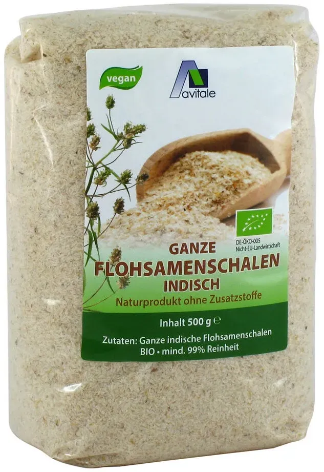 Preisvergleich Produktbild Avitale Flohsamenschalen Indisch Bioqualität 500 g