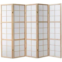 Homestyle4u Paravent Braun, Holz 220x175x2 cm |