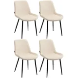 CLP 4er Set Esszimmerstühle Victoria I Polsterstühle Mit Samt-Bezug I Mit Bodenschonern