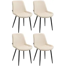 CLP 4er Set Esszimmerstühle Victoria I Polsterstühle Mit Samt-Bezug I Mit Bodenschonern