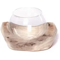 creedwood Windlicht Nuria Holz Beige
