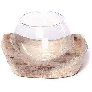 creedwood Windlicht Nuria Holz Beige
