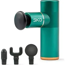 SKG F3 Massagepistole. Hand-Percussion-Massagegerät für tiefes Gewebe mit 4 verschiedenen Köpfen. Aurora-Grün