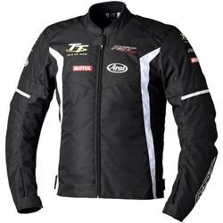 RST IOM Team Evo Motorrad Textiljacke, schwarz-weiss, Größe S für Männer
