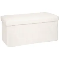 5Five Ezzio Doppelklapp-Pouf weiß Kunstfell