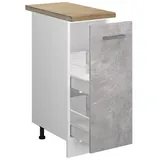 Vicco Apothekerschrank, Grau, Weiß, Holzwerkstoff, 2 Fächer, 1 Schubladen, Rechteckig, 30x81.6x60 cm, Küchen, Küchenmöbel, Küchenschränke, Apothekerschränke