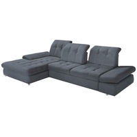 Livetastic Ecksofa, Anthrazit, Textil, Uni, 4-Sitzer, Ottomane links, L-Form, 314x186 cm, Made in EU, Liegefunktion, Wohnzimmer, Sofas & Couches, Wohnlandschaften, Ecksofas