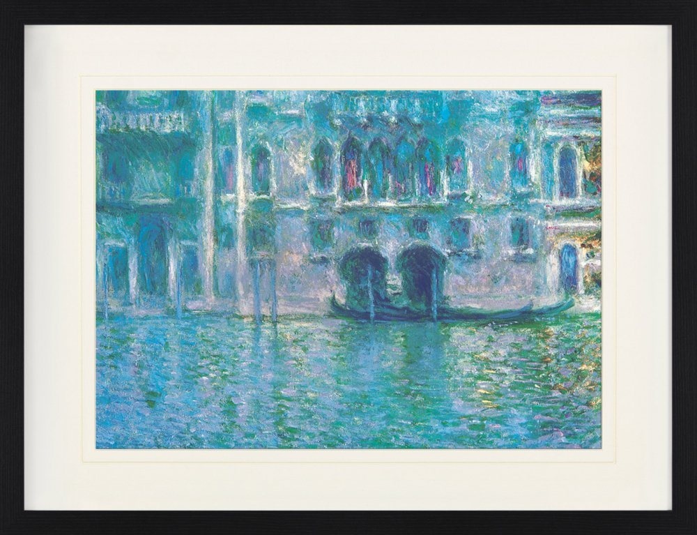 1art1 Bild mit Rahmen Claude Monet - Palazzo Da Mula Morosini in Venedig, 1908 80 cm x 60 cm