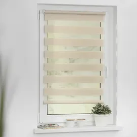 Lichtblick Duo Rollo / Doppelrollo Klemmfix 80 x 200 cm verspannt creme