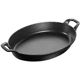 Staub Ofenform 32 cm oval Schwarz