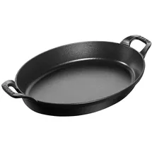 Staub Ofenform 32 cm oval Schwarz