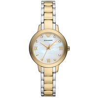 Emporio Armani Uhr für Damen , Dreizeiger Uhrwerk, 32MM Gold Recycled Edelstahl (Mindestens 50%) Gehäuse mit einem Recycled Edelstahl (Mindestens 50%) Armband, AR11513