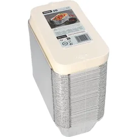 Starpak 50 PAPSTAR Aluschalen mit Deckel 700 ml