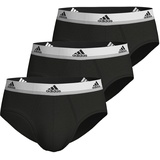 adidas Herren Multipack Brief (3pk) und Active Flex Cotton Slip (6 Pack) Unterwäsche, Schwarz 1, XL