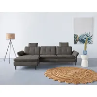 Ecksofa INOSIGN "Birkholm L-Form", grau, B:267cm H:83cm T:174cm, 98% Polyester 2% Polyamid, Sofas, Ecksofa, Armlehnverstellung, auch in Easy Clean Bezug - mit Wasser zu reinigen