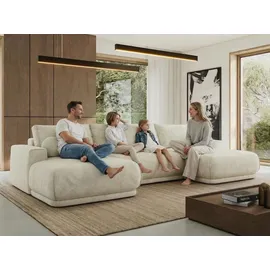 MKS Meble Ecksofa RINA U-Form Cord 3-Sitzer Grau