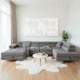 sofiland Ecksofa Aller U XXL-Ecksofa mit Schlaffunktion und Zwei Bettkästen, rechte Seite