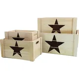 Hti-Living Aufbewahrungsbox Holzkisten-Set 4-tlg. schwarz