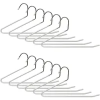 Relaxdays Hosenbügel 12er Set, S-Form, rutschfeste Kleiderbügel, Hosen aufhängen,