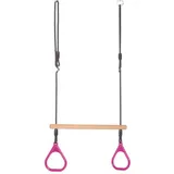 Dice Einzelschaukel Ringtrapez mit Kunststoffringen in Pink/Rosa mit geflochtenem Seil, passend für BERG Playbase