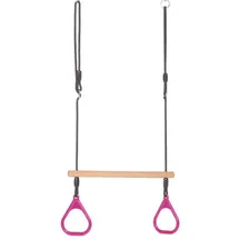 Dice Einzelschaukel Ringtrapez mit Kunststoffringen in Pink/Rosa mit geflochtenem Seil, passend für BERG Playbase