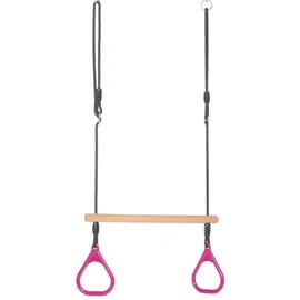 Dice Einzelschaukel Ringtrapez mit Kunststoffringen in Pink/Rosa mit geflochtenem Seil, passend für BERG Playbase