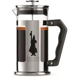 Bialetti Preziosa French-Press - Kaffee- und Teebereiter - silber/schwarz - Edelstahl/Glas - 350ml