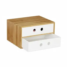 Relaxdays Schreibtisch Organizer 2 Schubladen Weiß