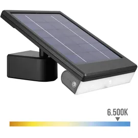 EDM LED Solar Wandleuchte schwarz 6 W 720 lm Dämmerungssensor