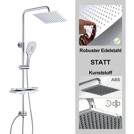 dylin gmbh Regen Dusche Rainshower Überkopfbrauseset Chrom 20x20cm