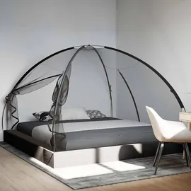 vidaXL Moskito-Netzzelt Mongolisch 220 200 x 135 cm Schwarz